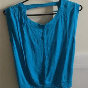 Sexy blue club open back low cut